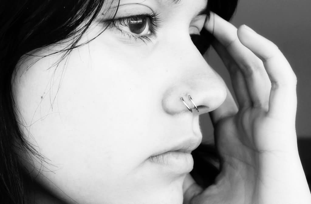 Girl With Double Nose Piercing Picture