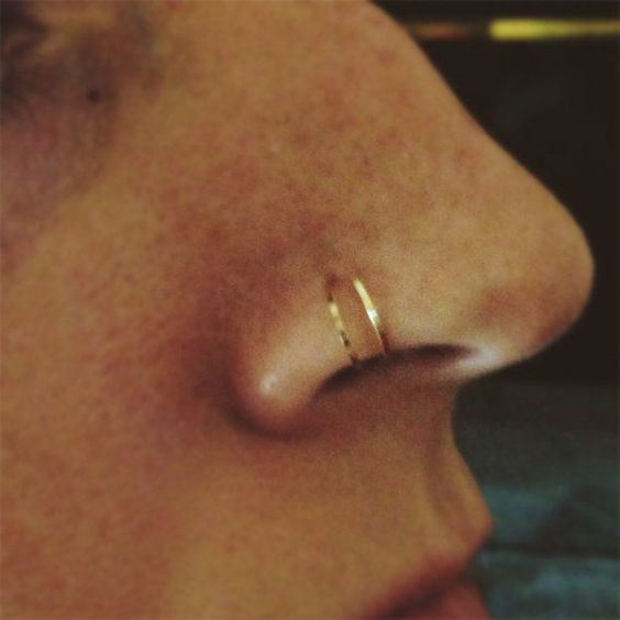 Gold Rings Double Nose Piercing For Girls