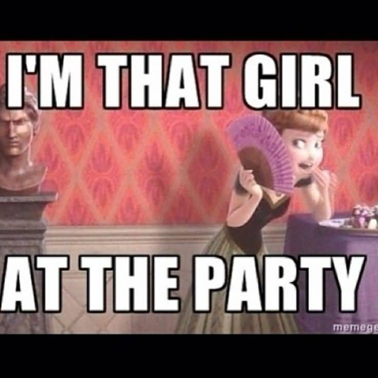 I Am That Girl At The Party Funny Meme Image