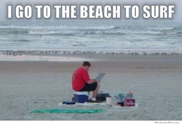 I Got To The Beach To Surf Funny Surfing Meme Picture