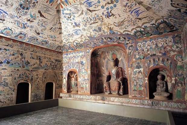 Inside The Mogao Caves In Dunhuang, China