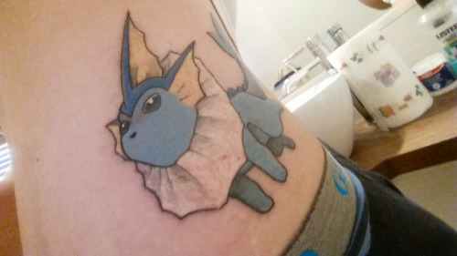 Legendary Vaporeon Pokemon Tattoo Design For Side Rib