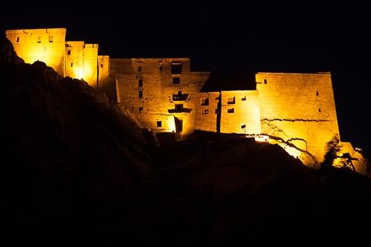 Leh Palace Illuminated at Night