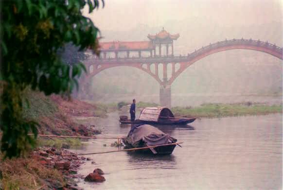Leshan Giant Buddha Bridge On The River