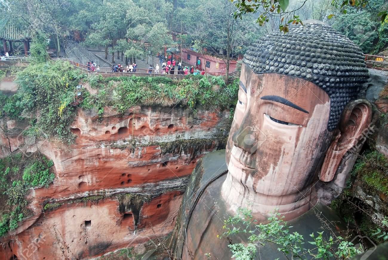 Leshan Giant Buddha In Mt. Emei Of China