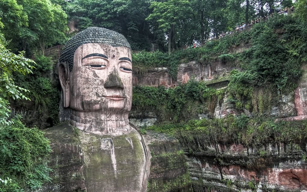 Leshan Giant Buddha Seen From Side