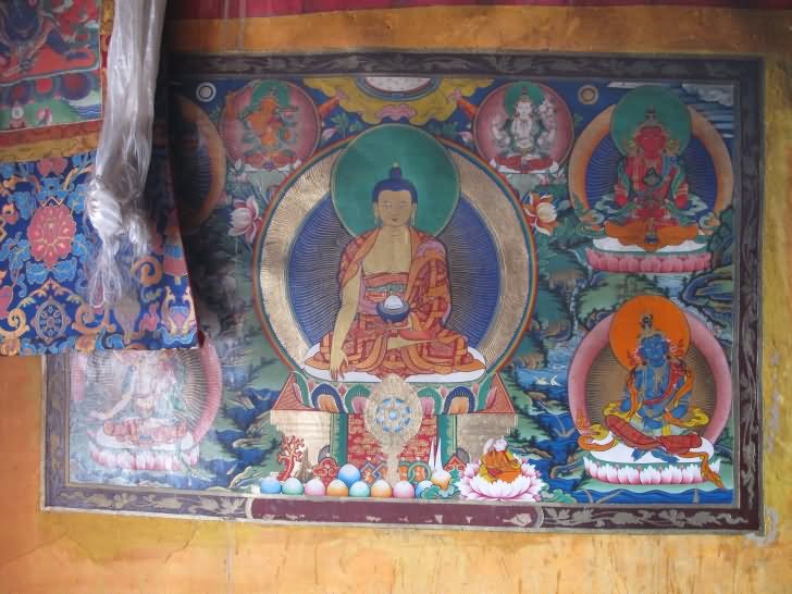 Lord Buddha Paintings Inside The Potala Palace