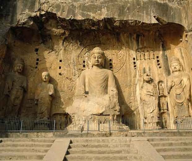 Lord Buddha Sculpture At The Mogao Caves