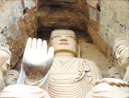 Lord Buddha Statue At The Mogao Caves, Dunhuang, China