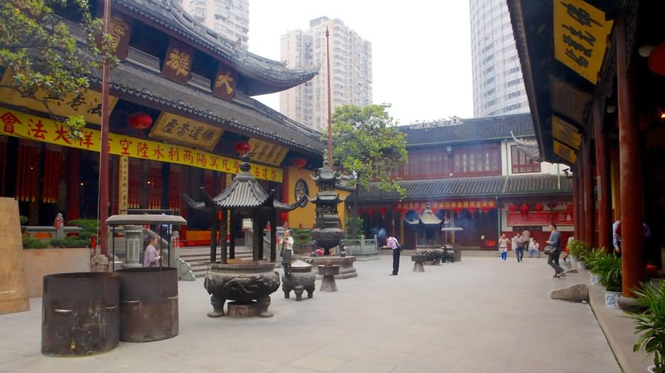 Main Courtyard Of The Jade Buddha Temple In Shanghai