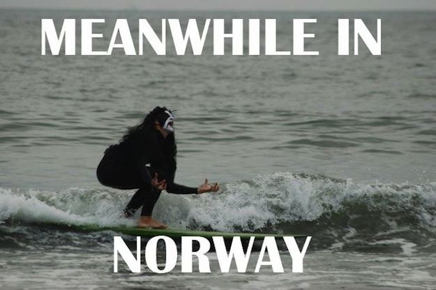 Meanwhile In Norway Funny Surfing Meme Photo