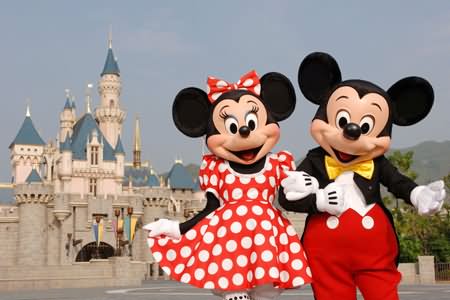 Mickey And Minnie Mouse At The Hong Kong Disneyland