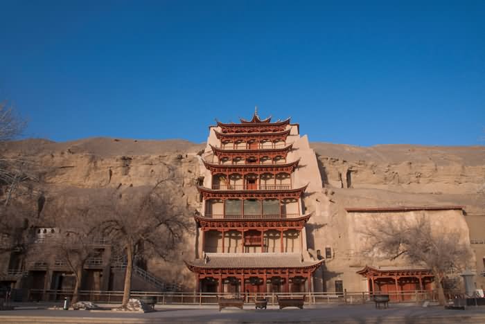 Mogao Caves Front Entrance View Picture