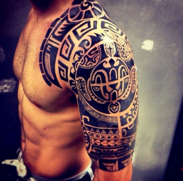 Nice Tribal Shoulder Tattoos For Men