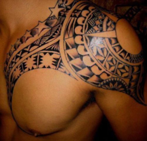 Nice Tribal Tattoo On Shoulder for Men