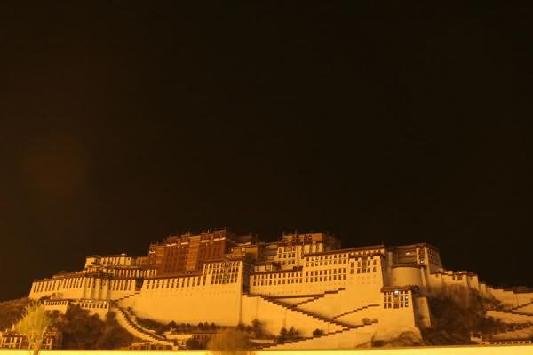 Night View Image of Potala Palace At Night