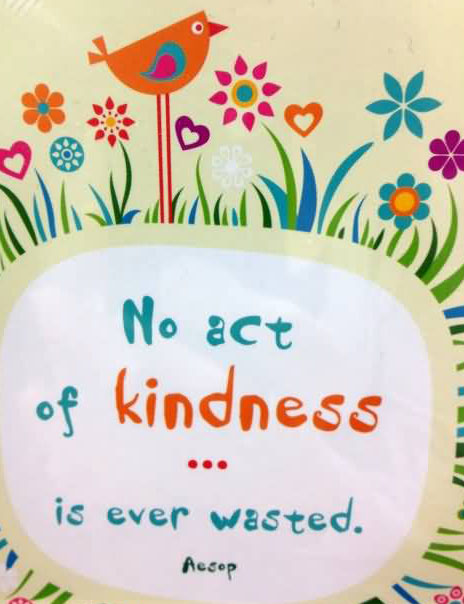 No act of kindness is evr wasted  - Aesop