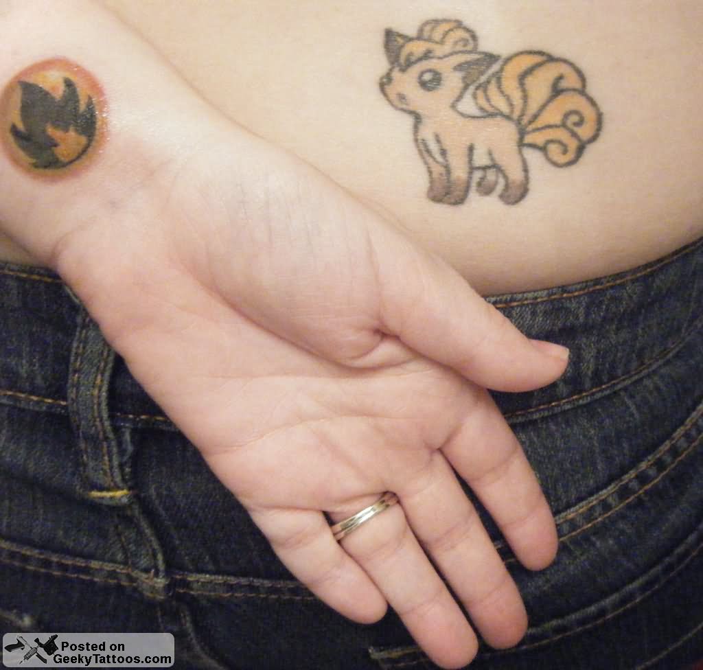 Pokemon Fire Symbol Tattoo On Wrist