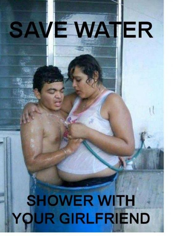 Save Water Very Funny Couple Meme Picture For Whatsapp