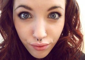 Septum And Double Nose Piercing