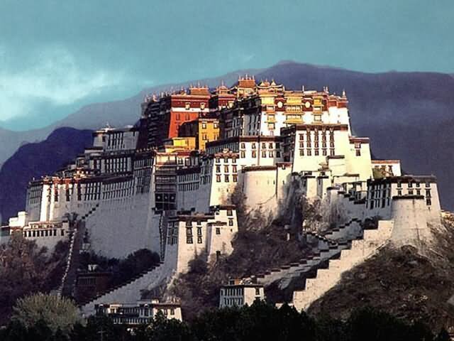 Side Of The Potala Palace In Tibet