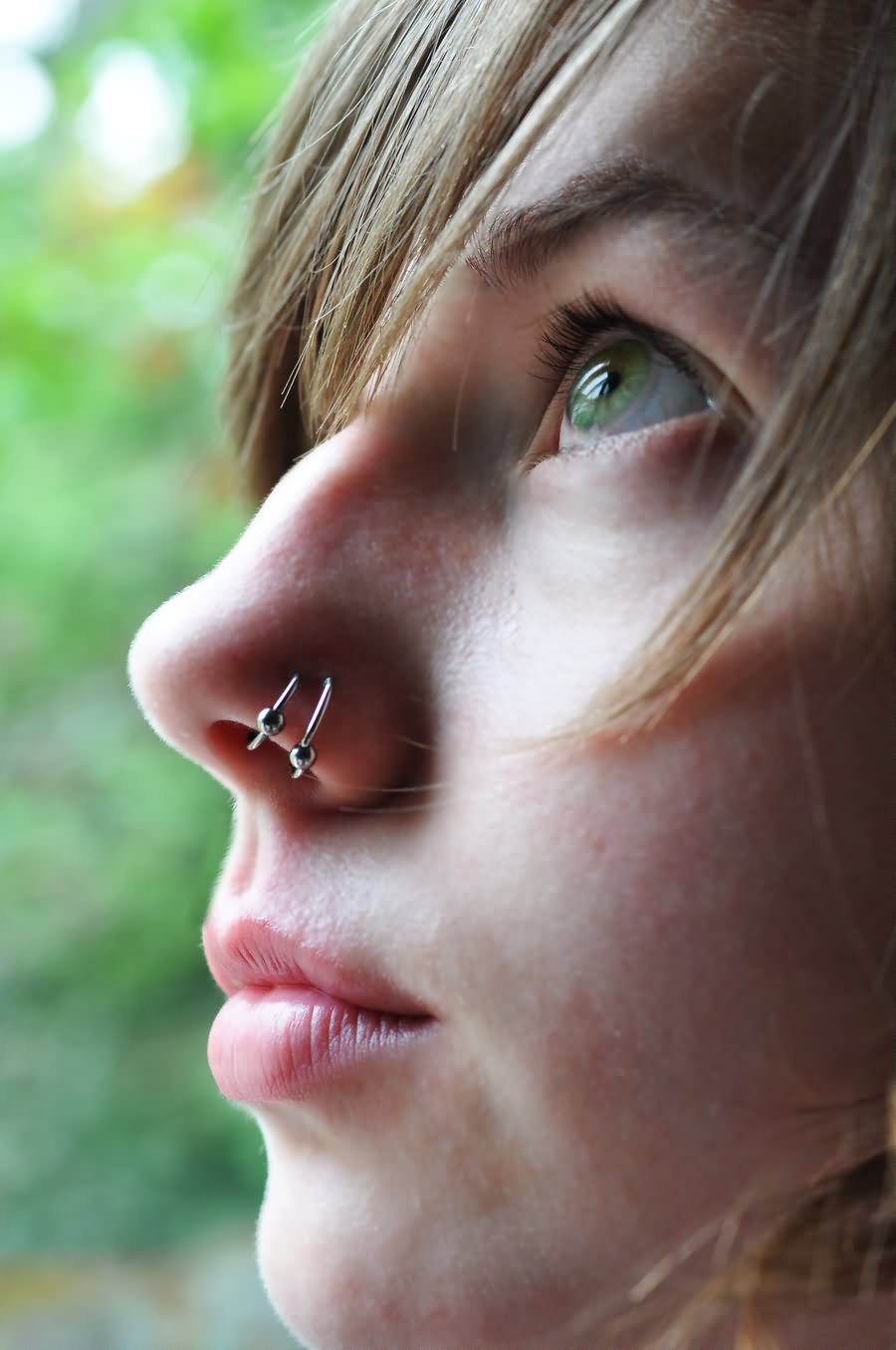 Silver Bead Rings Double Nose Piercing by Circus Freak