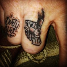 Simple Train Tattoo On Finger