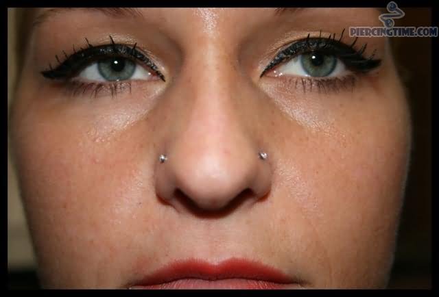 Small Silver Studs Double Nose Piercing
