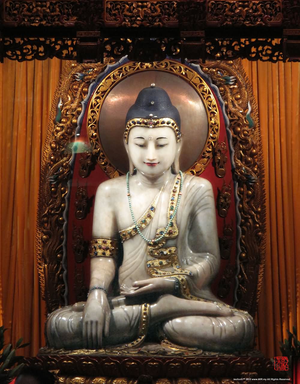 Stunning Statue Of Famous White Jade Buddha Inside Jade Buddha Temple