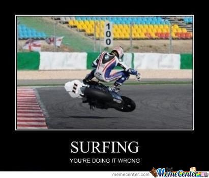 Surfing You Are Doing It Wrong Funny Surfing Meme Poster Image