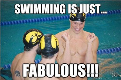 Swimming Is Just Fabulous Funny Smile Meme Image