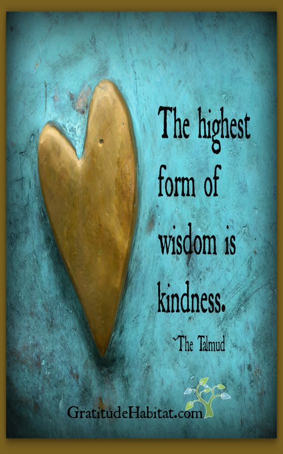The Highest Form Of Wisdom Is Kindness.