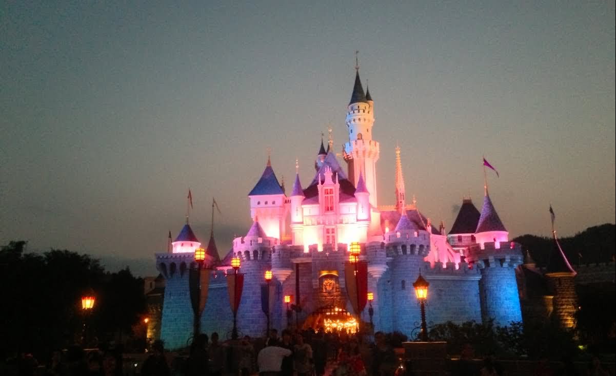 The Hong Kong Disneyland At Night