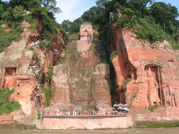The Leshan Giant Buddha View Across The Minjiang River