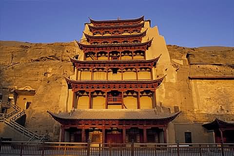 The Mogao Caves During Sunset Picture