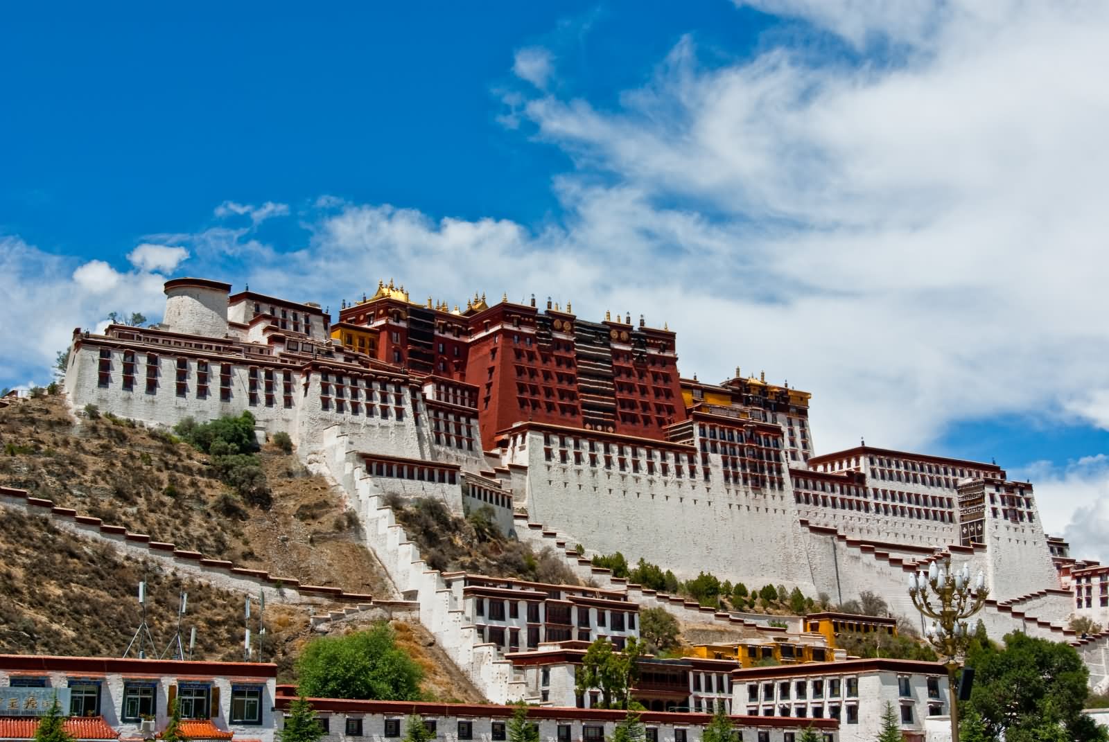 The Potala Palace Near Lhasa River In Tibet