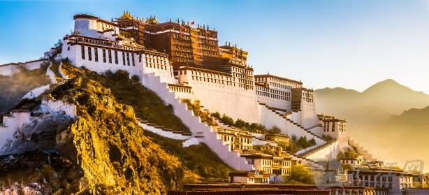 The Sacred Potala Palace On Red Hill During Sunset