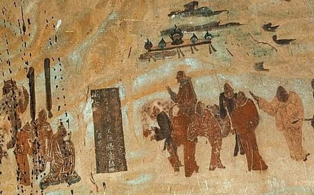 The Travel Of Zhang Qian To The West Painting At The Mogao Caves