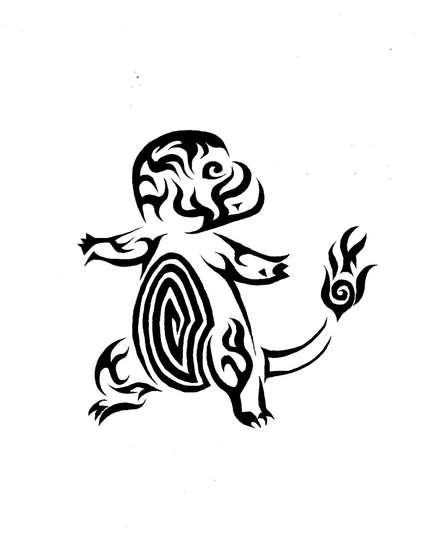 Tribal Charmander Pokemon Tattoo Stencil By Brocko18