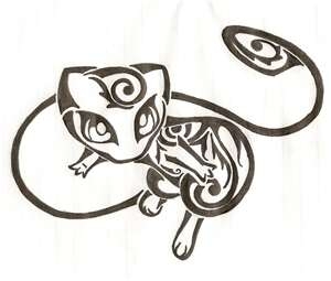 Tribal Miau Pokemon Tattoo Stencil