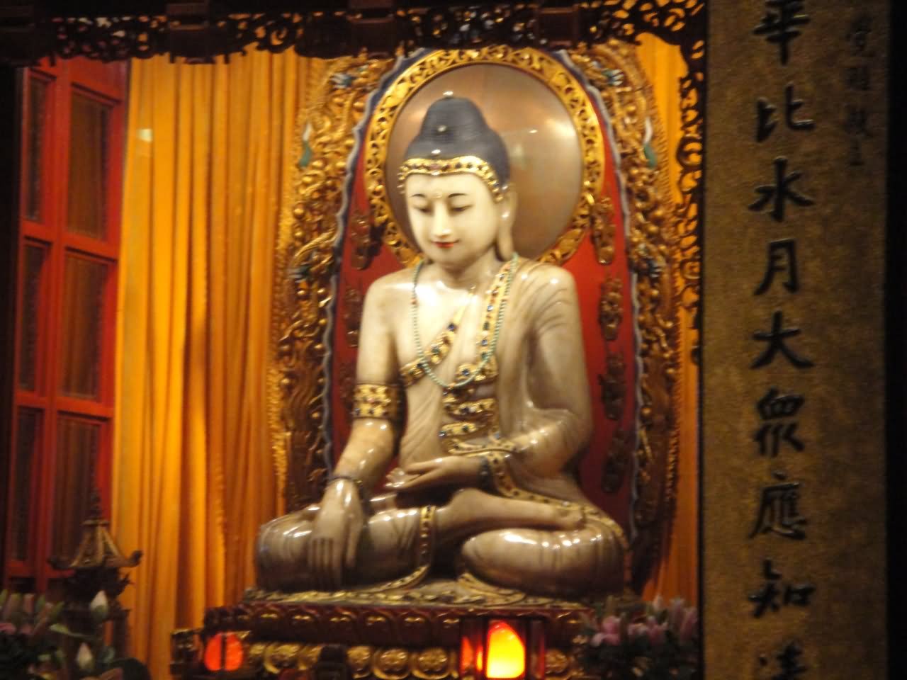 White Jade Buddha Statue Inside The Jade Buddha Temple