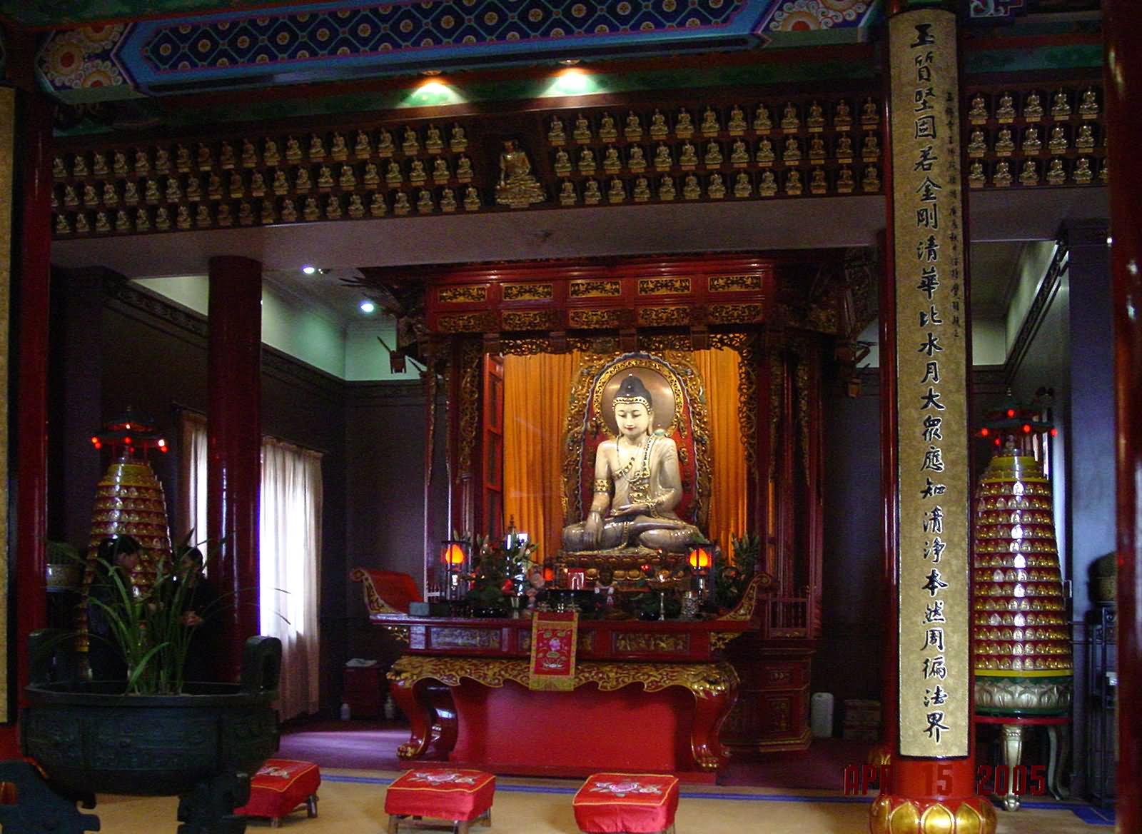 White Lord Buddha Statue Inside Jade Buddha Temple