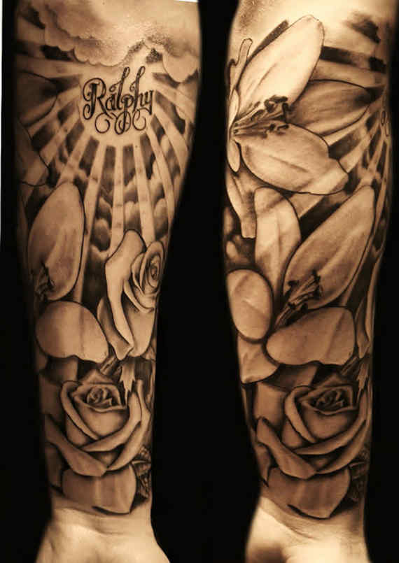 3D Roses Tattoo On Forearm