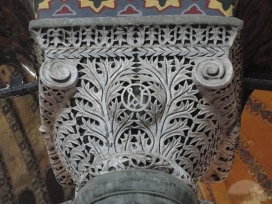 Adorable Architecture On A Column Inside The Hagia Sophia