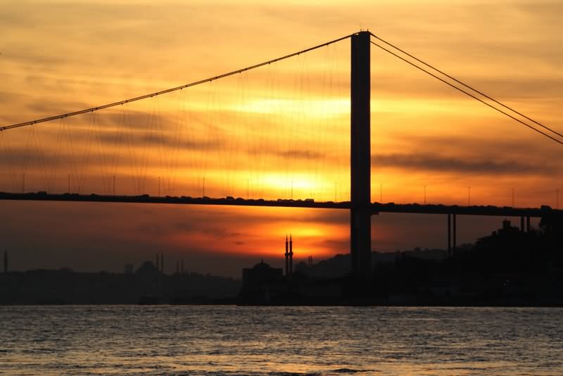 Adorable Sunset View Of The Bosphorus Bridge