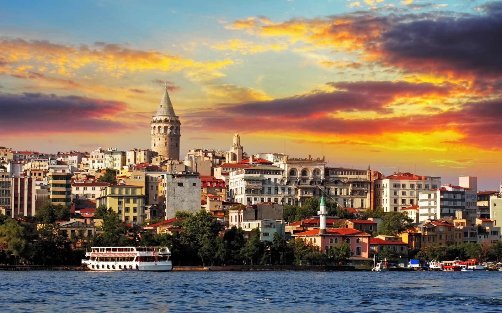 Adorable Sunset View Of The Galata Tower In Istanbul