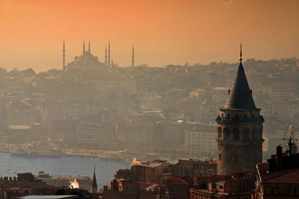 Adorable Sunset View Of The Galata Tower