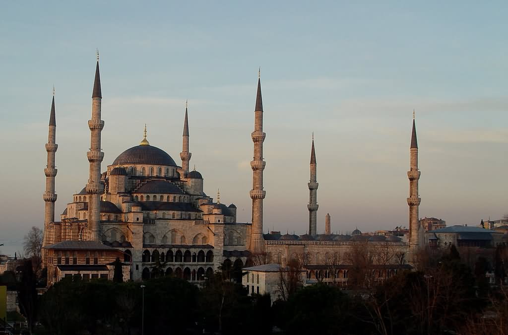 Adorable View Of The Blue Mosque At Dusk