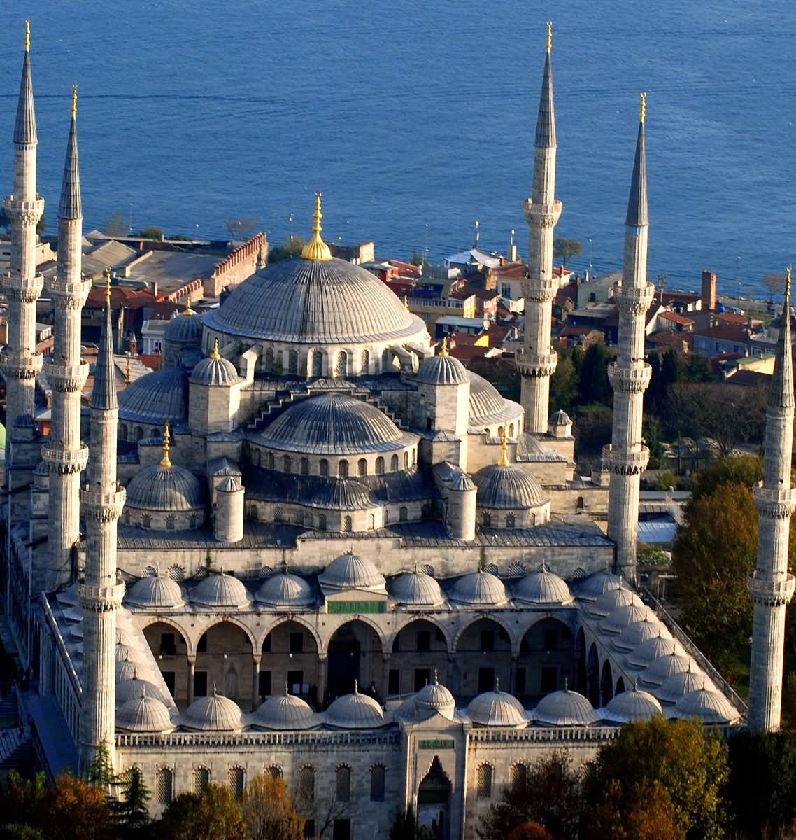 Aerial View Of Blue Mosque In Istanbul