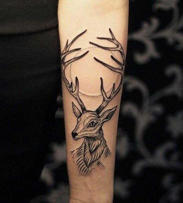 Amazing Deer Tattoo On Forearm